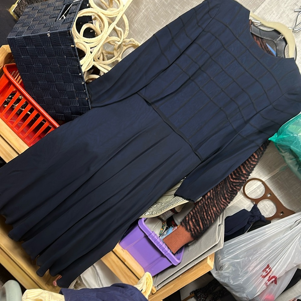 Arkis Dress vintage pleated beautiful blue 100%silk